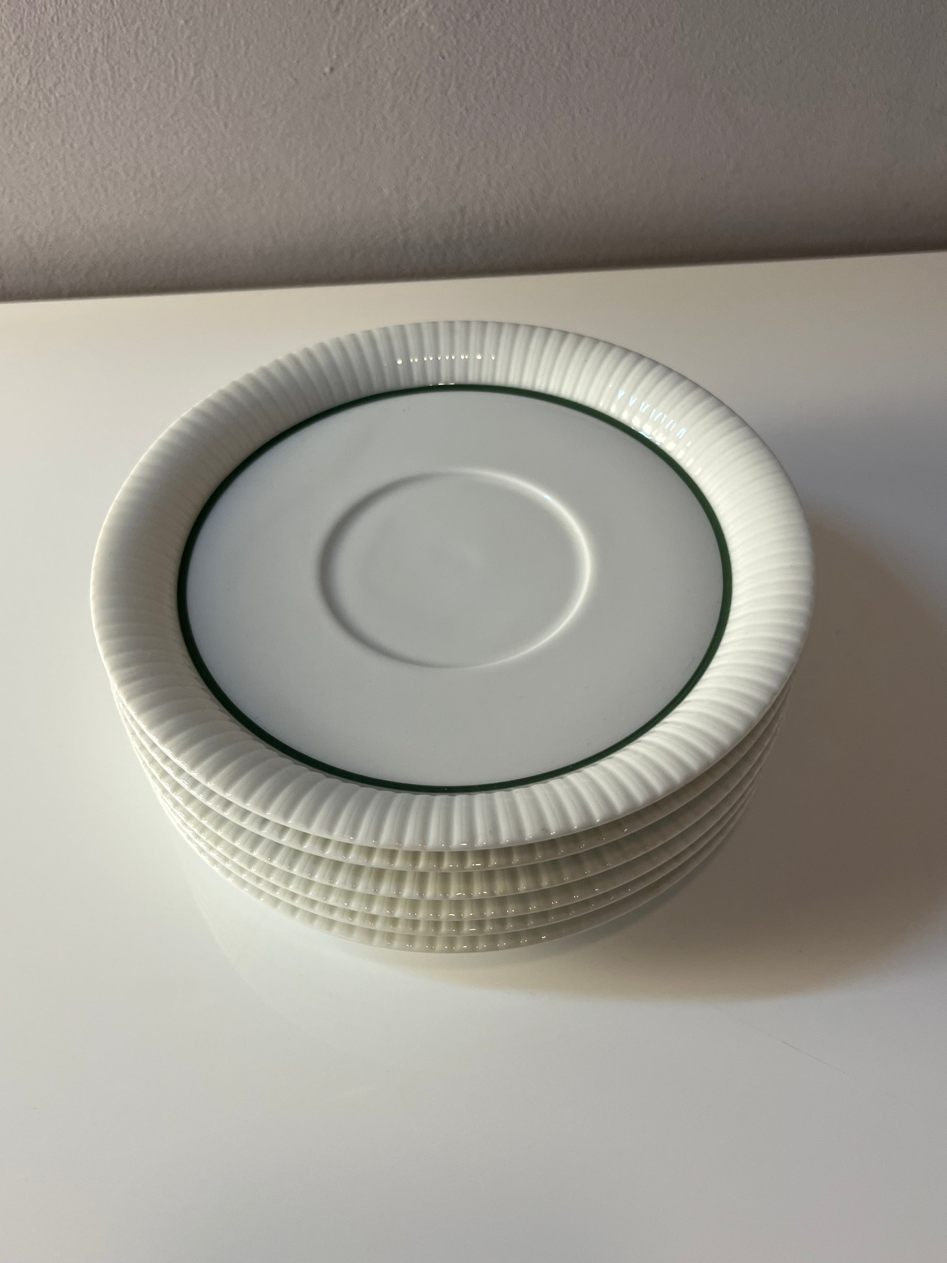Set: 6x Suppentasse mit Untertasse Modulation Secunda grün von Tapio Wirkkala für Rosenthal