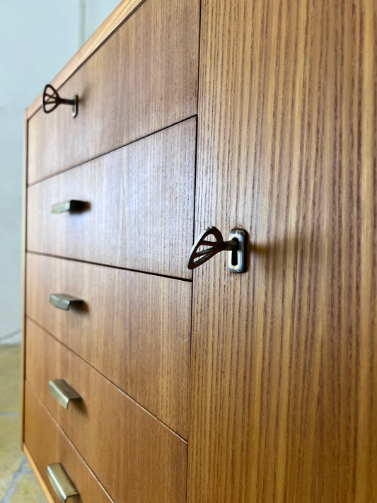 Kommode Typ 605 mit Schubladen auf Hairpinlegs von Herbert Eilenberg für Hellerau