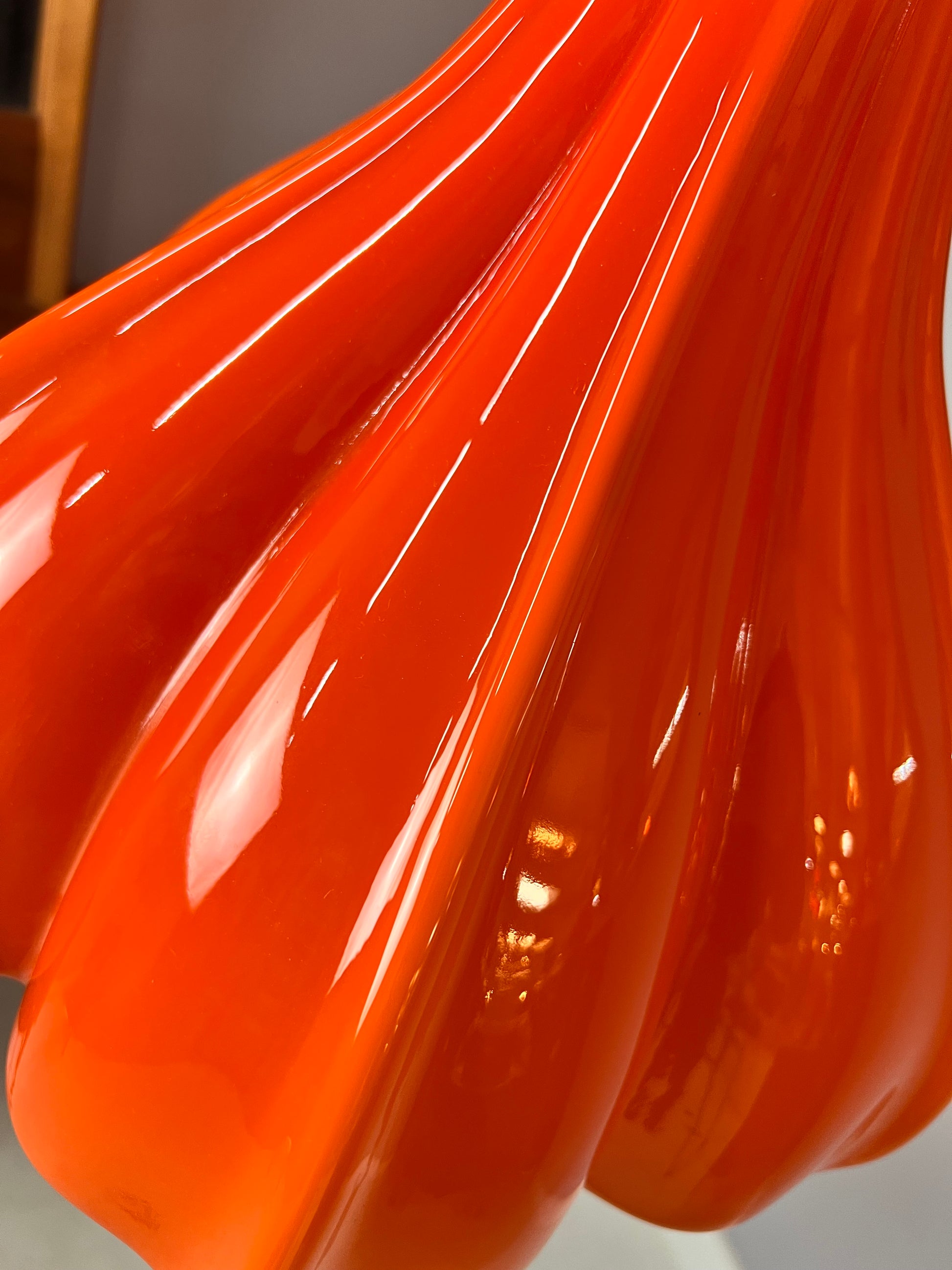 Blumenlampe orange Glas von Peill & Putzler