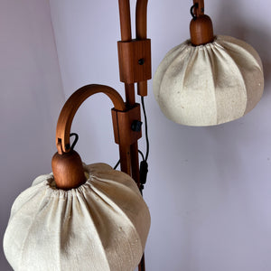 Stehlampe Teak und Seide von DOMUS