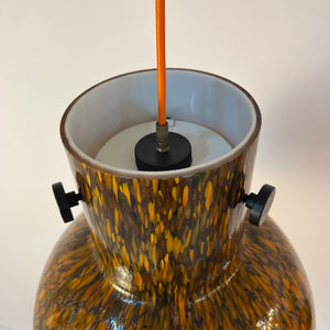 Hängelampe orange Millefioriglas von Peill & Putzler