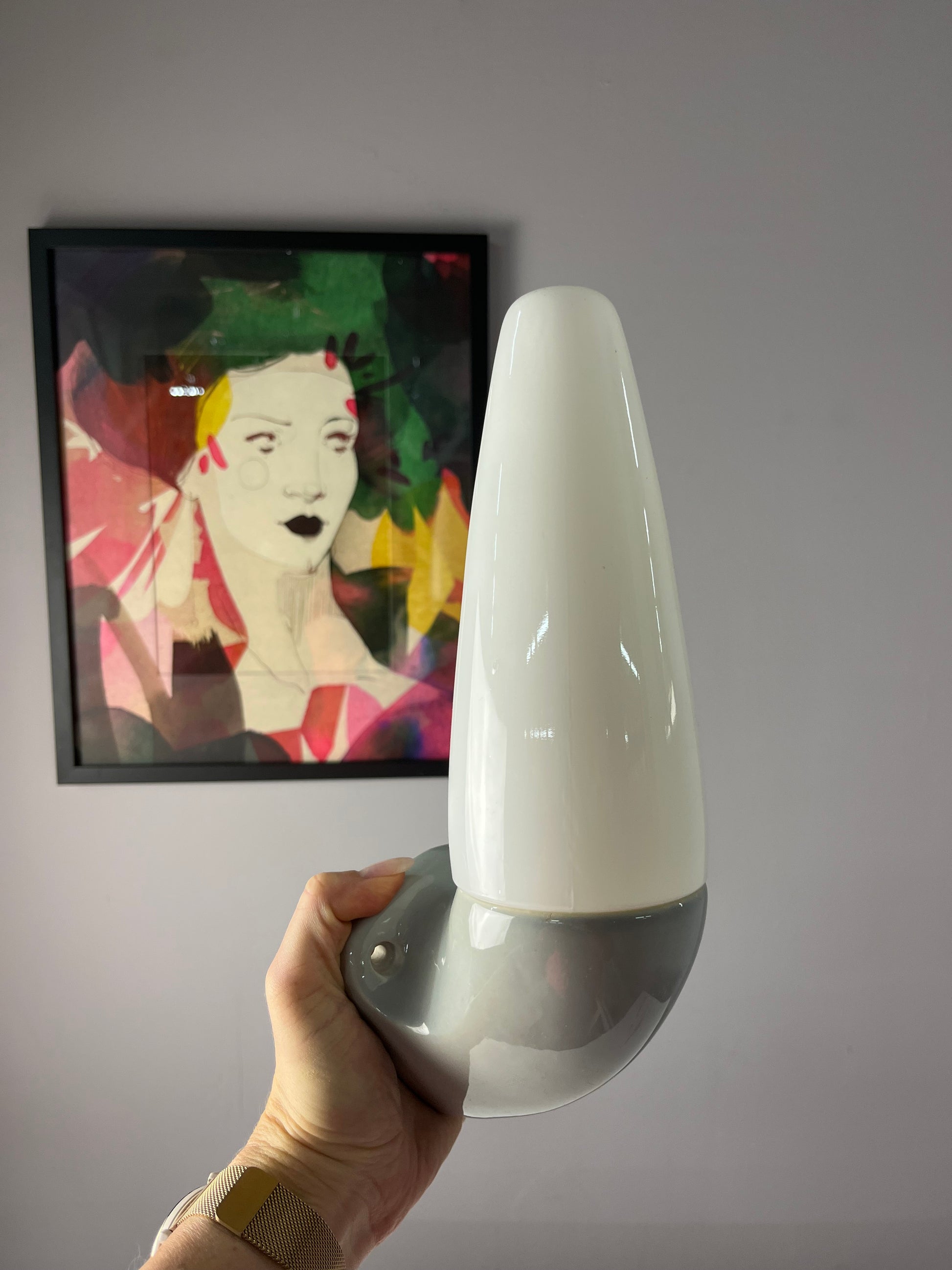 Wandlampe Modell 6035 hellgrau von Sigvard Bernadotte für Ifö