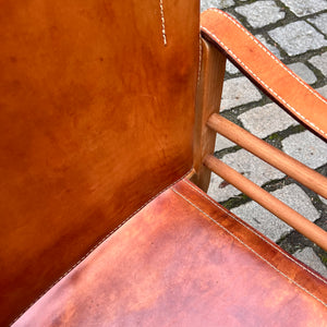 Safari-Sessel mit cognacfarbenem Lederbezug von Aage Bruun & Søn