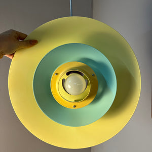 Lamellenlampe neu lackiert flieder gelb mint aus Dänemark