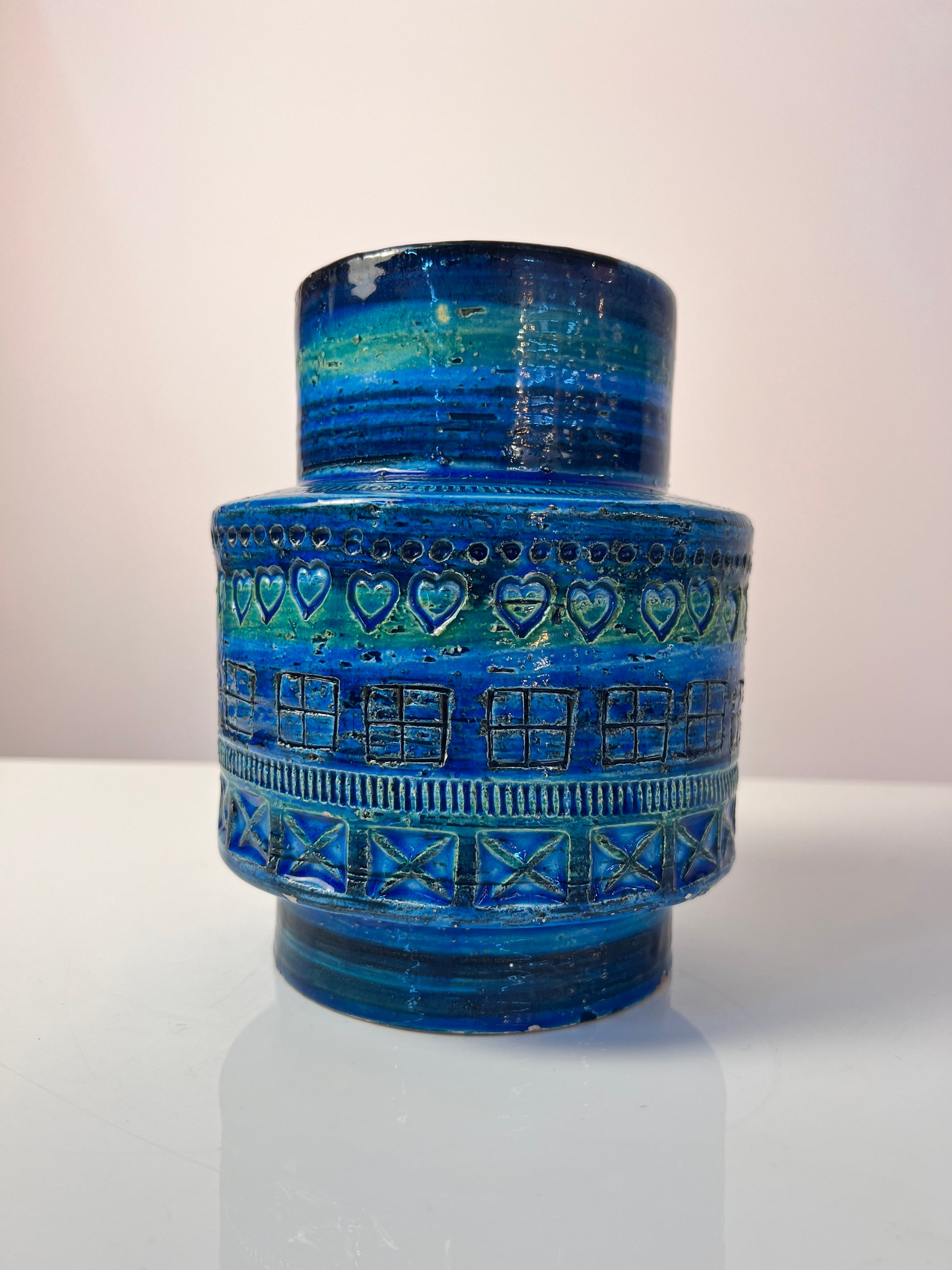 Vase Serie Rimini Blu von Aldo Londi für Bitossi