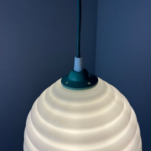 Hängelampe mint weiß Glas aus Dänemark