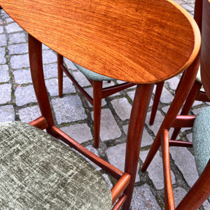 Set: 4x Esszimmerstuhl grün Teak