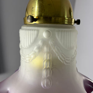 Hängelampe Blume lila Glas Messing