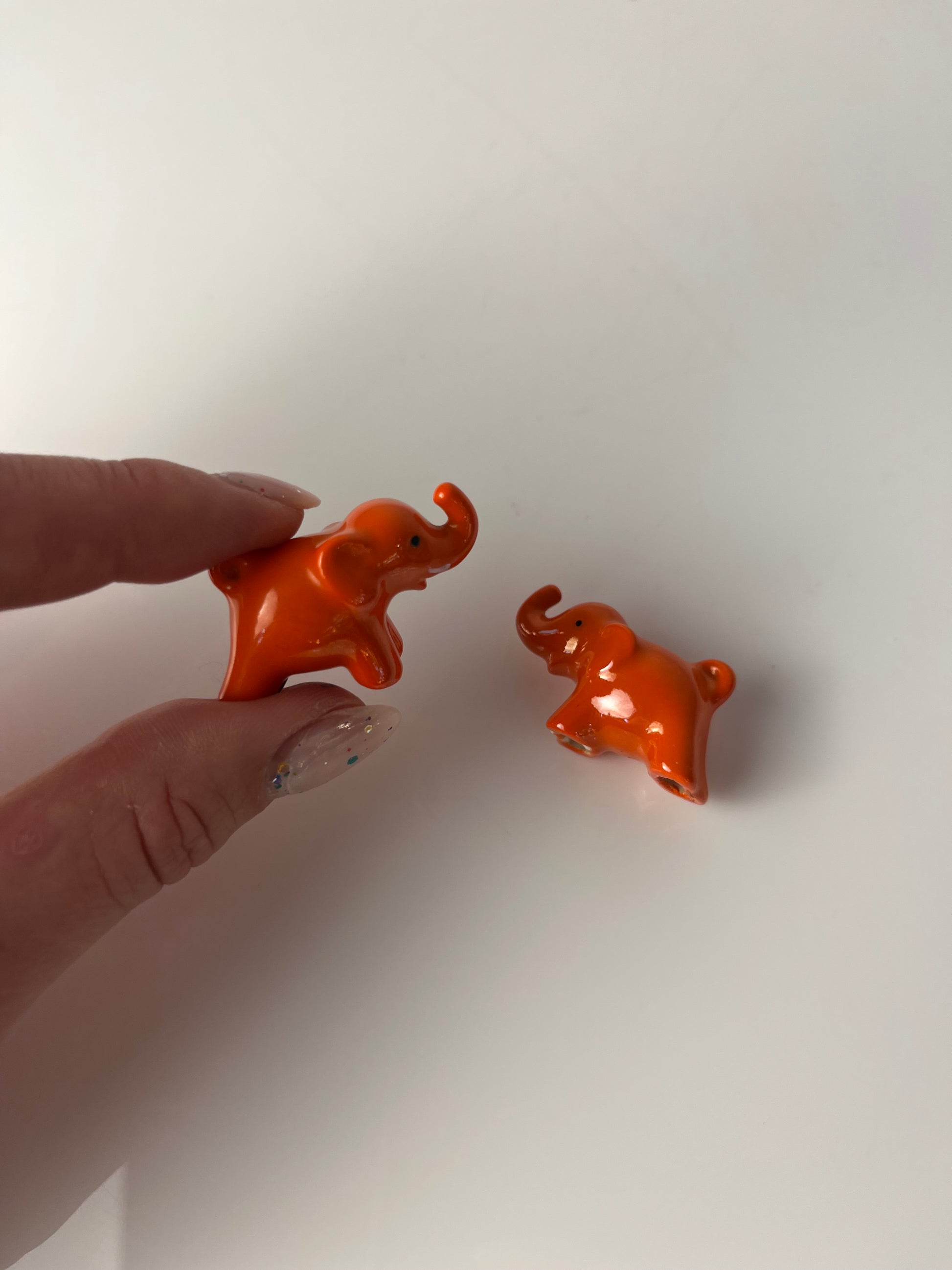 Set: 2x Mini Elefanten orange von Goebel