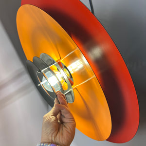 Lamellenlampe neu lackiert orange schwarz