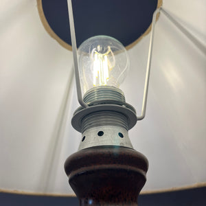 Tischlampe weiß braun Keramik von Hustadt Leuchten