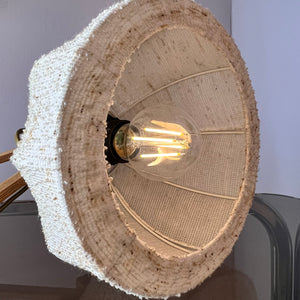 Scherenlampe beige Eiche