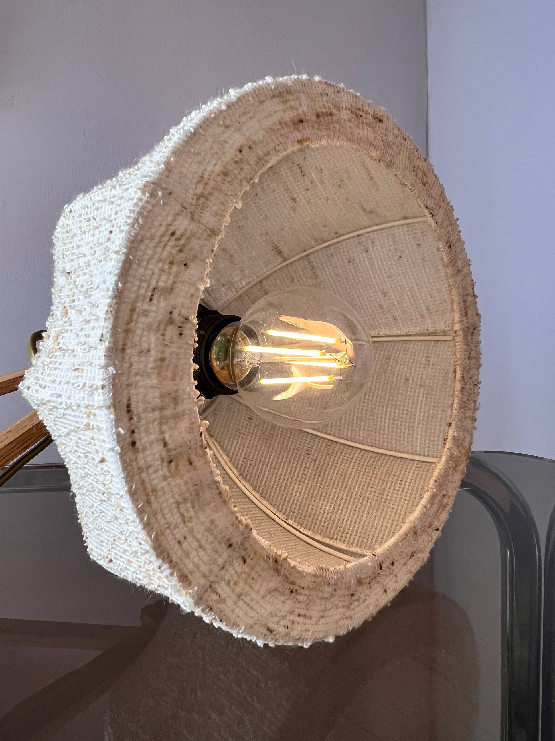 Scherenlampe beige Eiche