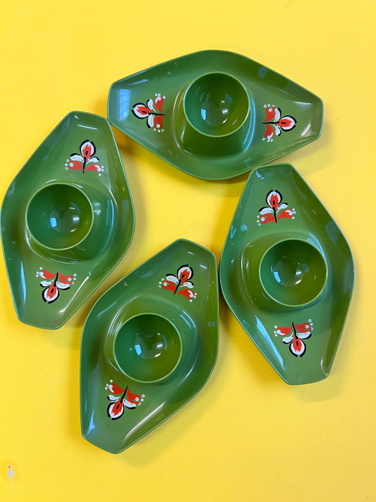 Set: 4x Eierbecher stapelbar grün von Kayser Westdeutschland