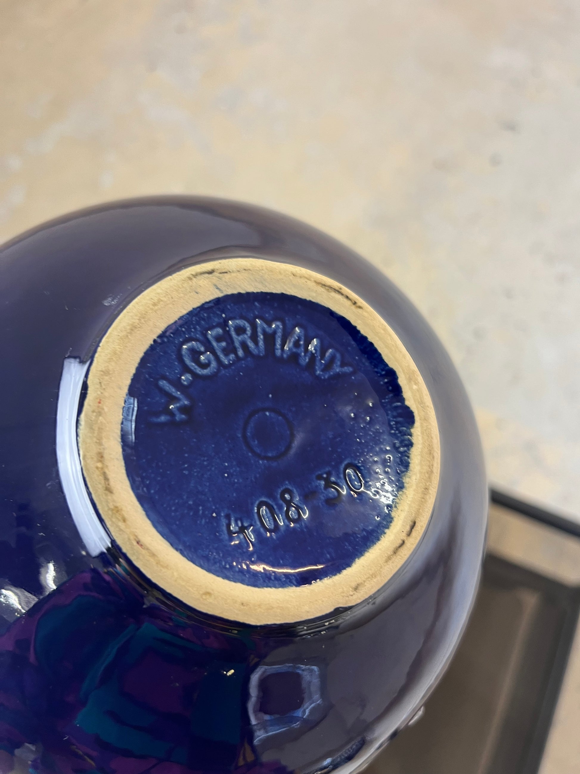 Vase 408-30 Fat Lava Königsblau von Fohr Keramik