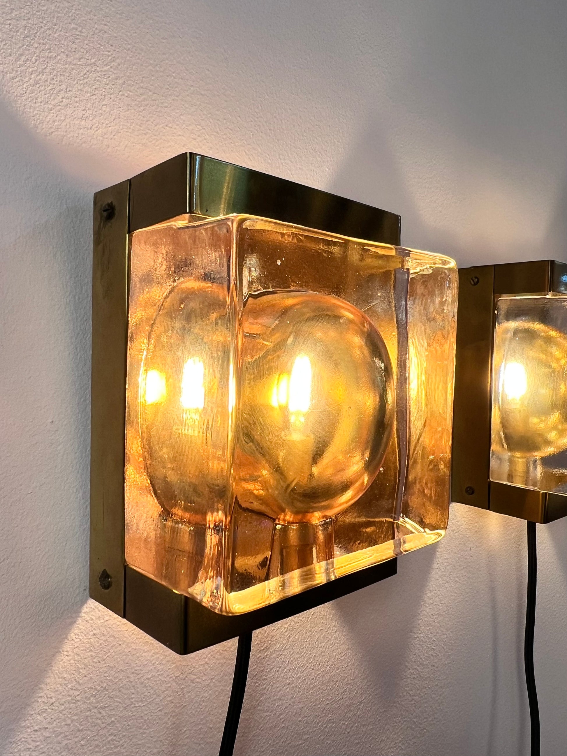 Wandlampe Maritim Typ 15806 Glas Messing von Vitrika