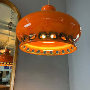 Keramiklampe orange aus Westdeutschland