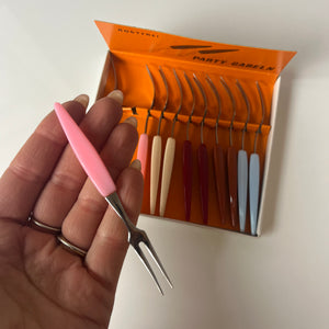 Set: Party Gabeln mit bunten Griffen