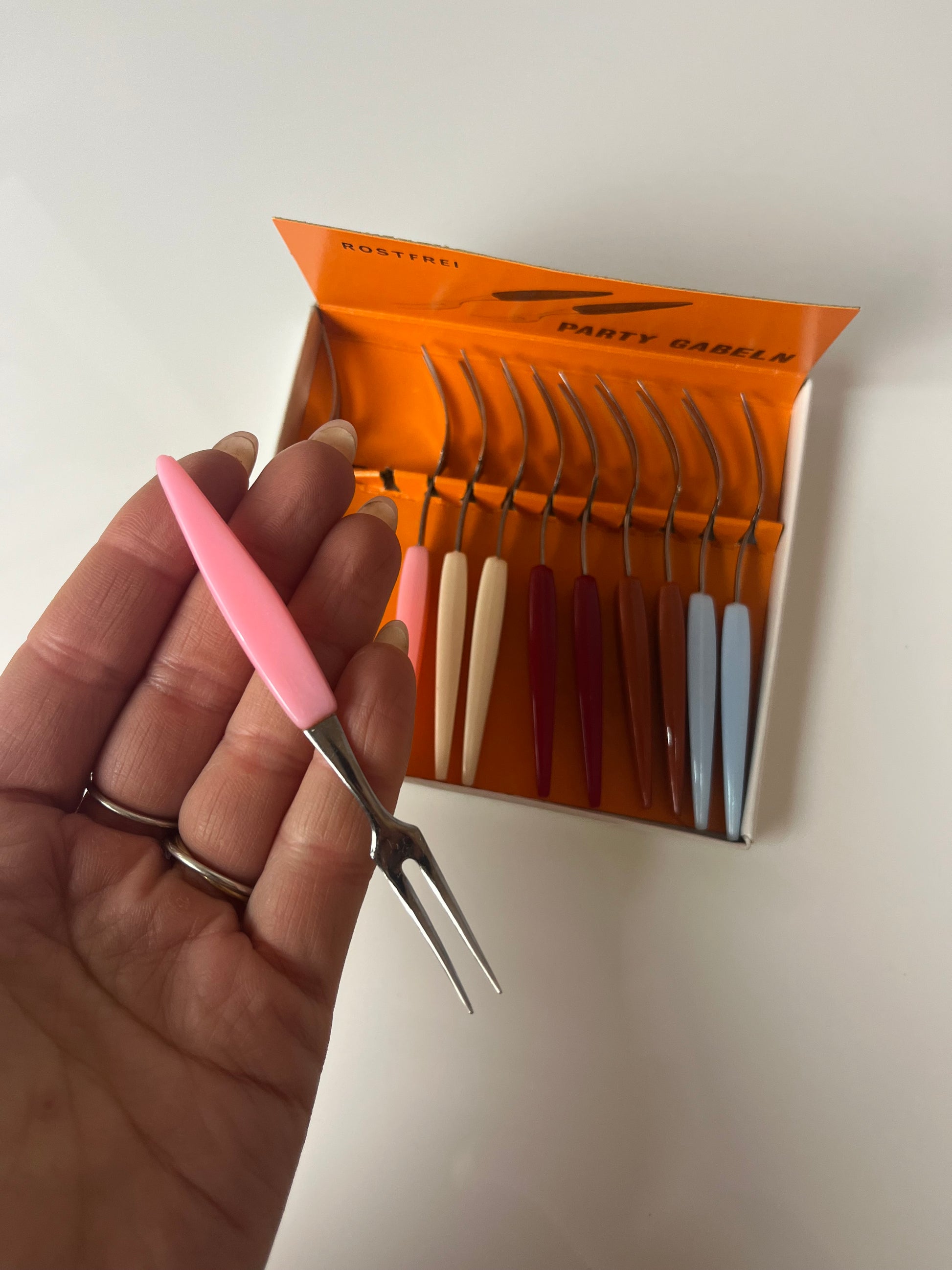 Set: Party Gabeln mit bunten Griffen