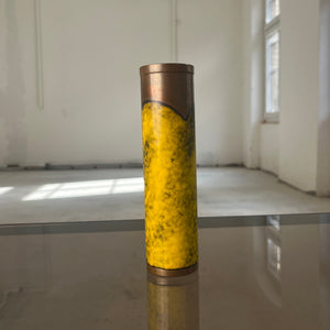 Vase gelb Kupfer Emaille
