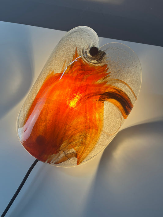 Wandlampe rotbraun Glas von Per Lütken für Holmegaard