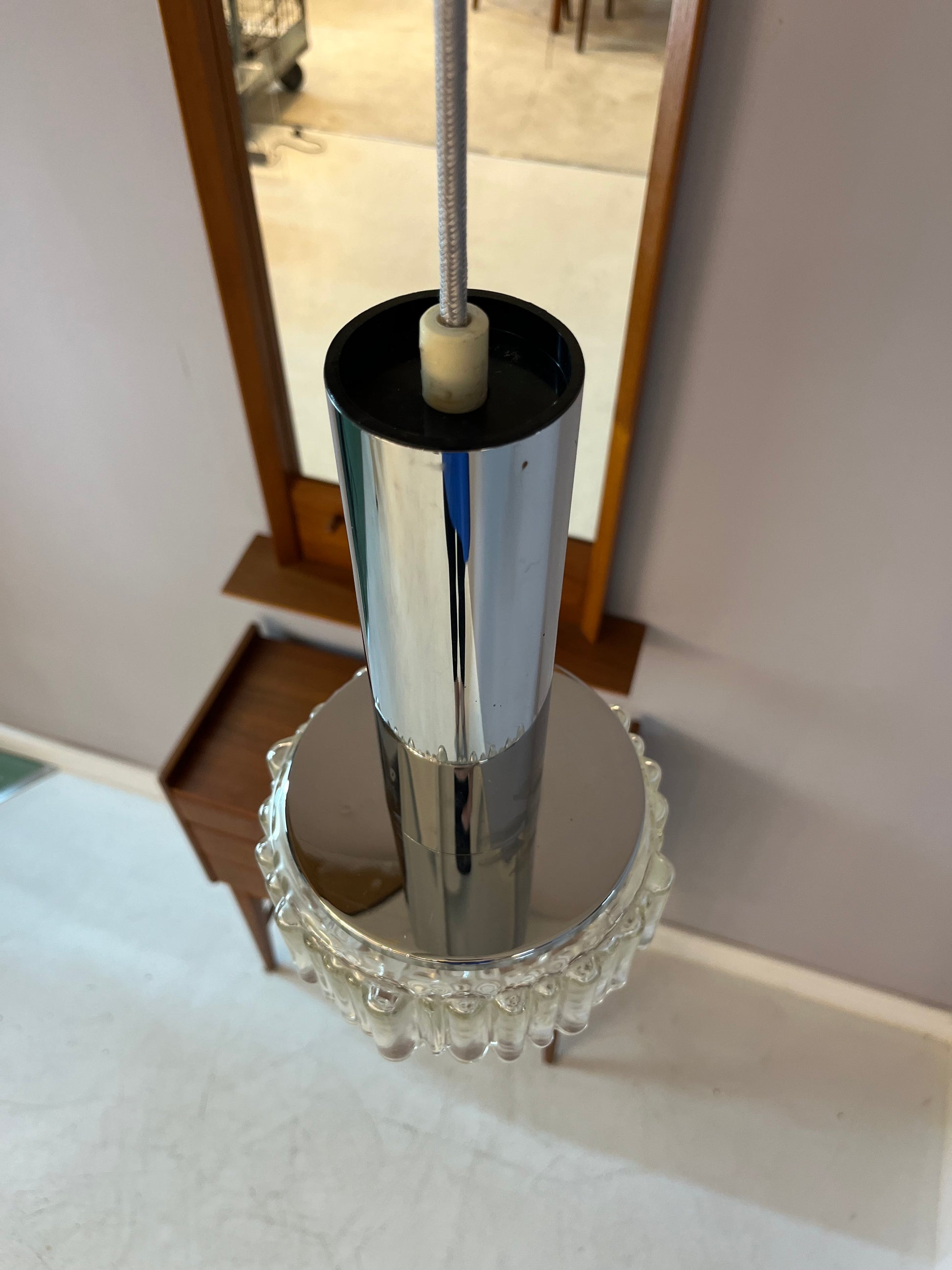 Pendelleuchte Modell P105 Glas Chrom von STAFF