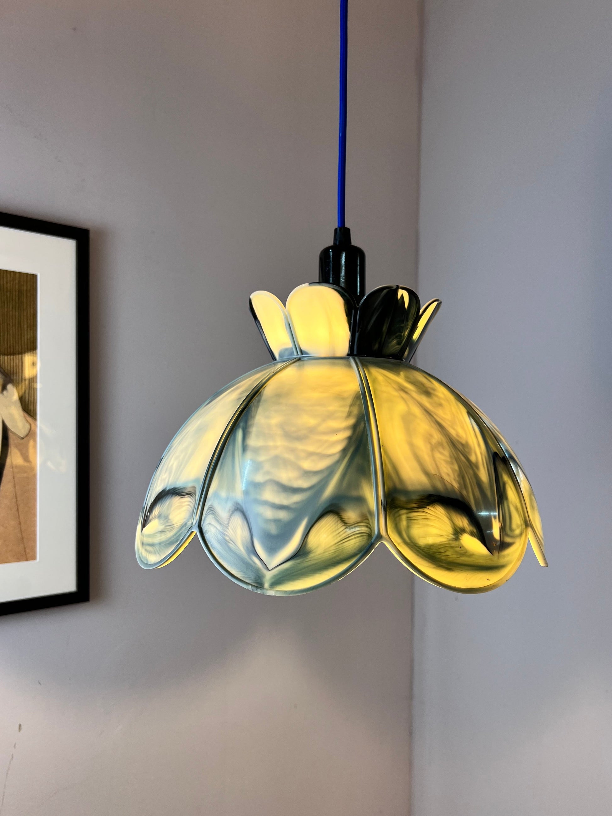 Hängelampe marmorierte Blume Kunststoff aus Dänemark