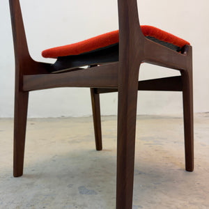 Polsterstuhl Teak orange neu gepolstert von Erik Buch