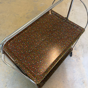 Dinette Servierwagen mit Blümchen und Chrom