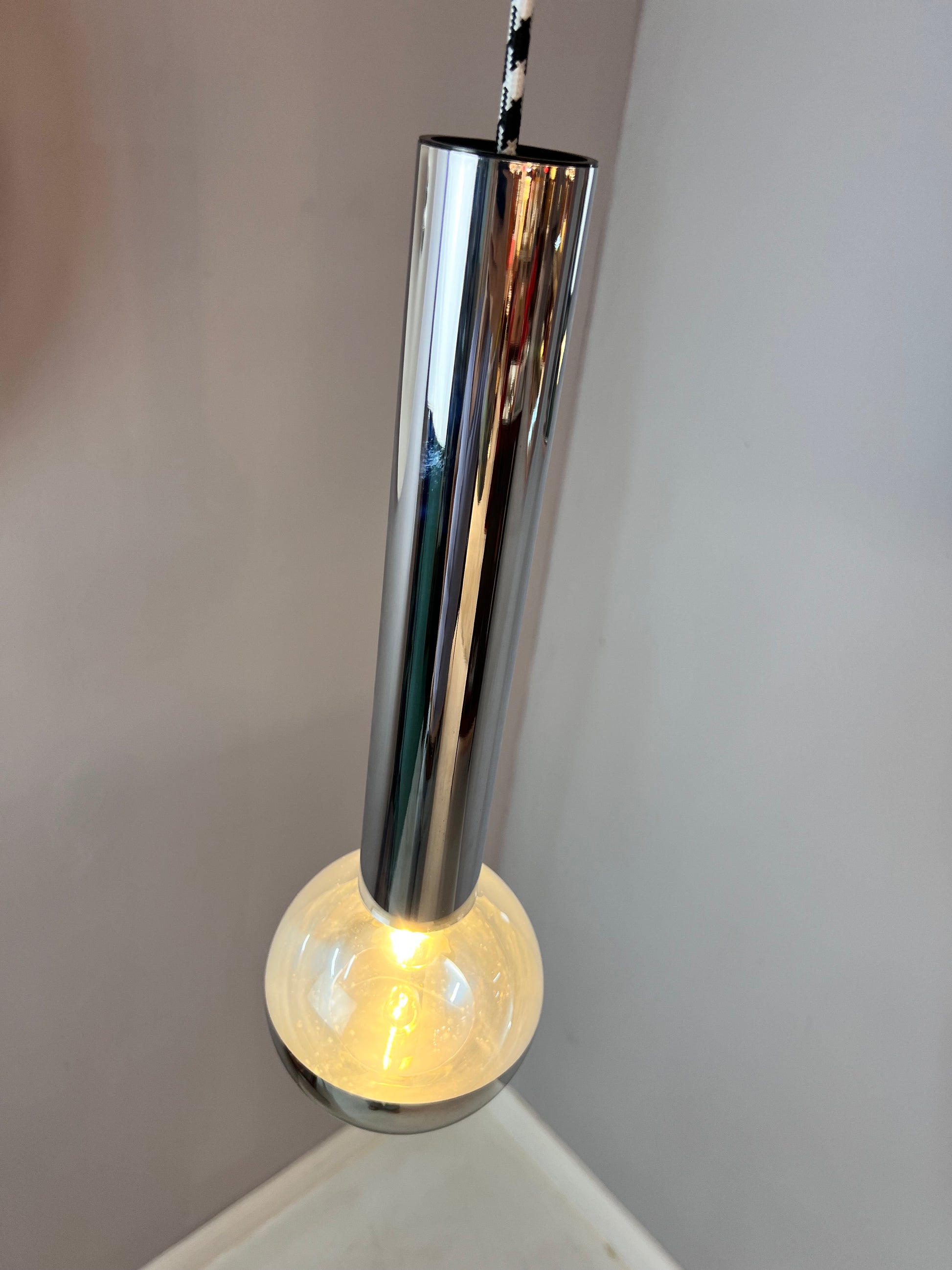 Hängelampe Big Globe Chrom 39 cm von Motoko Ishii für STAFF