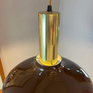 Hängelampe braun Messing aus Dänemark