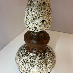 Tischlampe weiß braun Keramik von Hustadt Leuchten