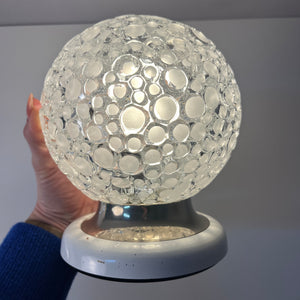 Kugel-Tischlampe weiß Strukturglas