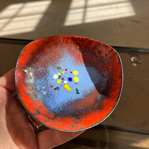 Mini Schale rot blau Emaille