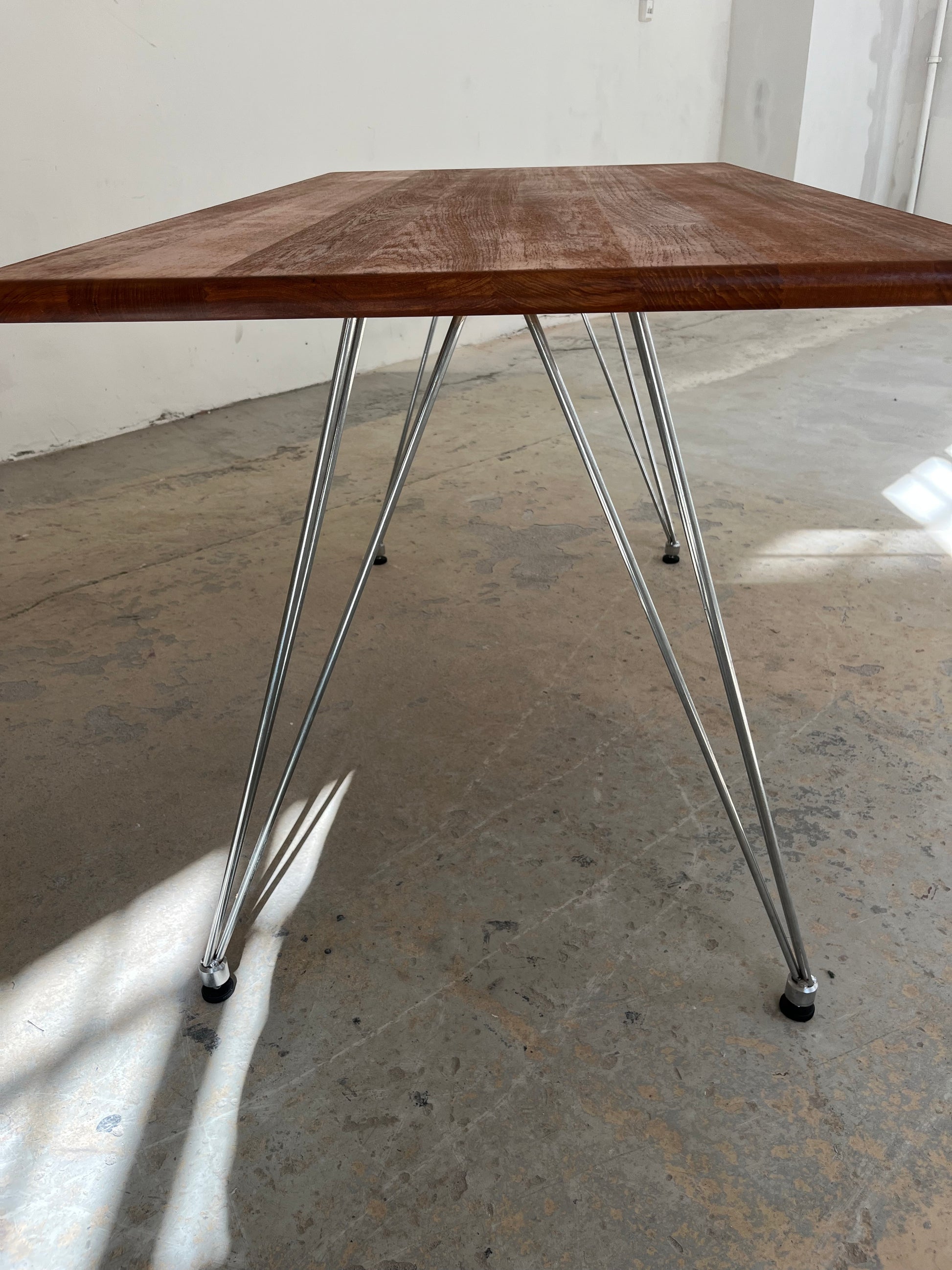 Esstisch / Schreibtisch Teak mit neuem Chromgestell von O. D. Møbler