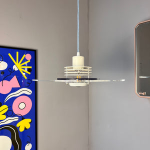 Lamellenlampe „Astra“ blau Plexiglas aus Dänemark