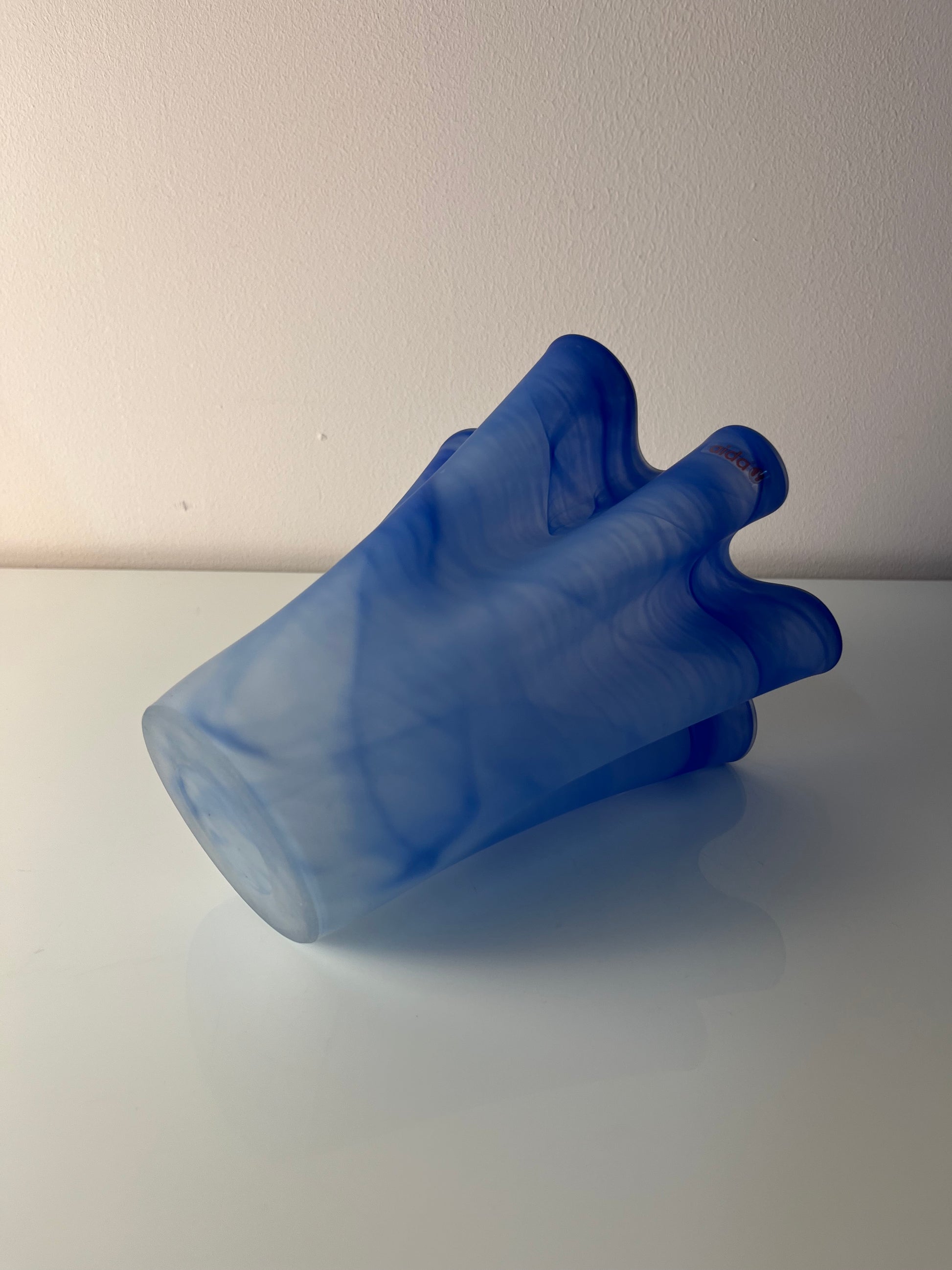 Vase Fazoletto blau Glas von Aida