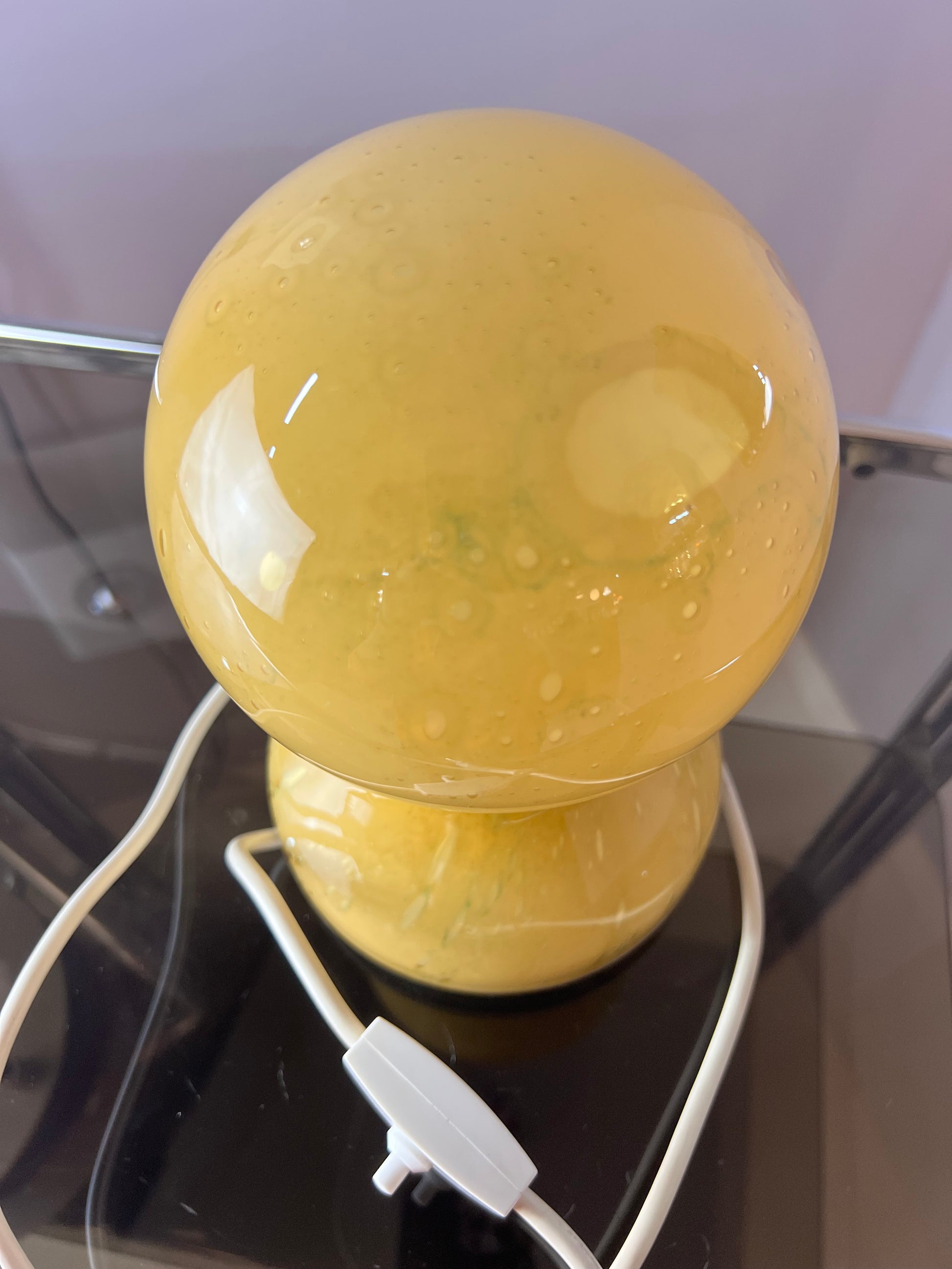 Tischlampe gelb Glas von Doria