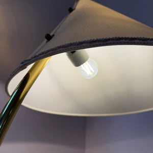 Stehlampe mit Marmorfuß & original Schirm von Rupert Nikoll
