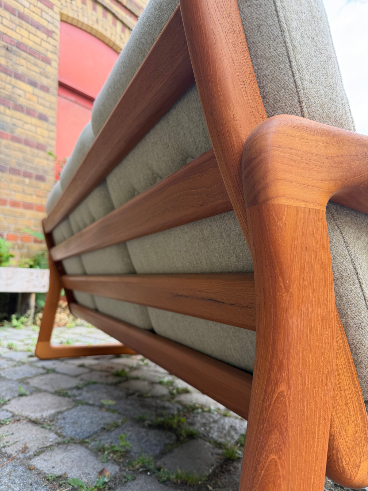 3-Sitzer Sofa Teak Wolle von Holstebro Møbelfabrik