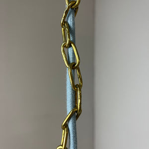 Hängelampe Glas Messing mit Kette aus Dänemark