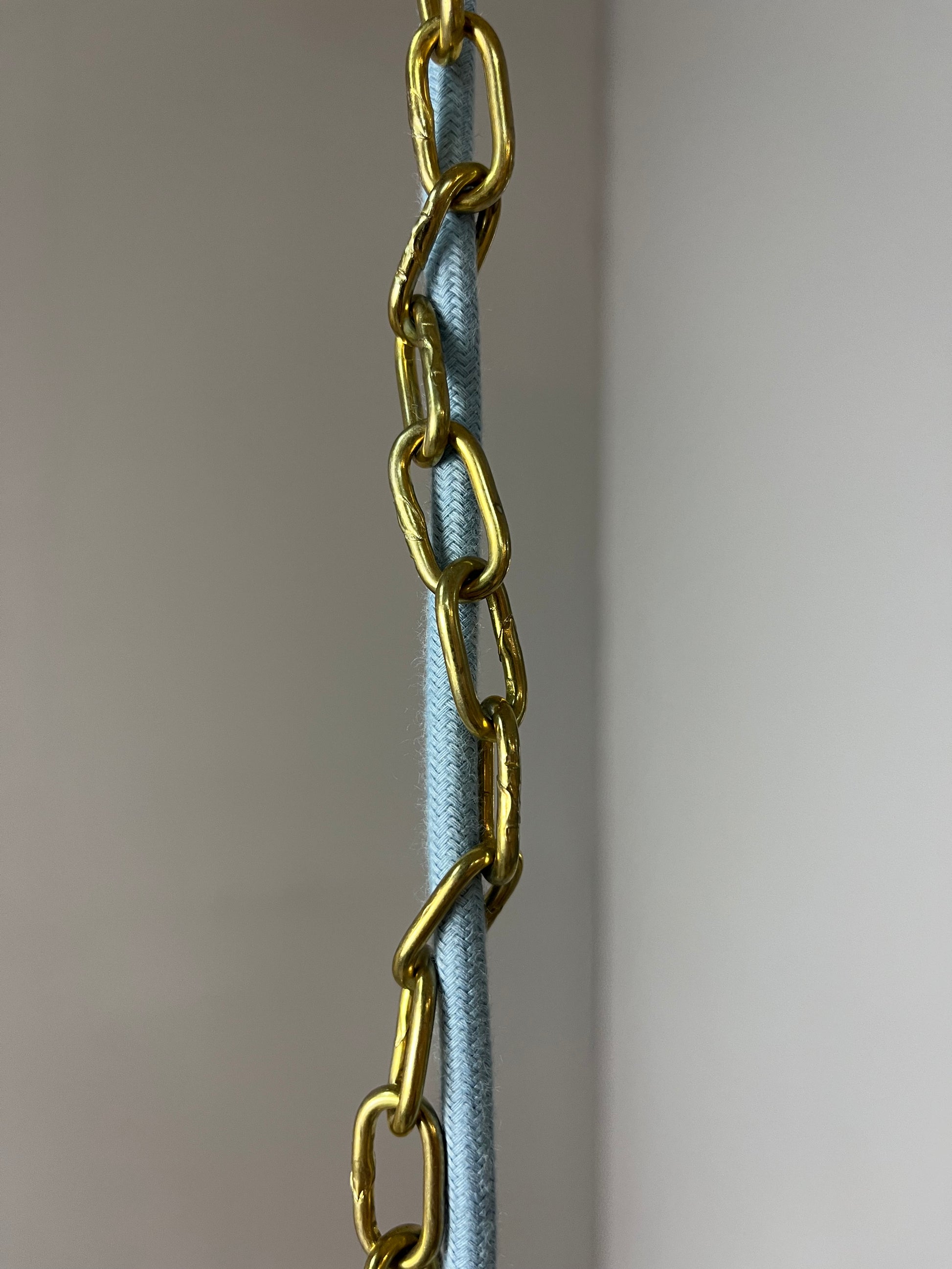 Hängelampe Glas Messing mit Kette aus Dänemark