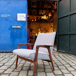 Ruster Lounge Chair neu gepolstert von Yngve Ekström für Swedese