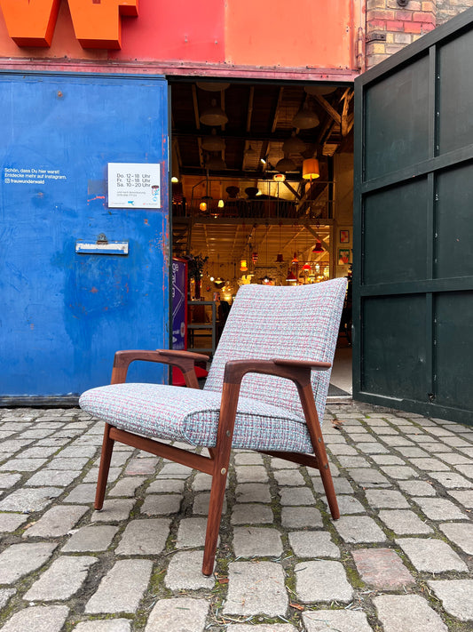 Ruster Lounge Chair neu gepolstert von Yngve Ekström für Swedese