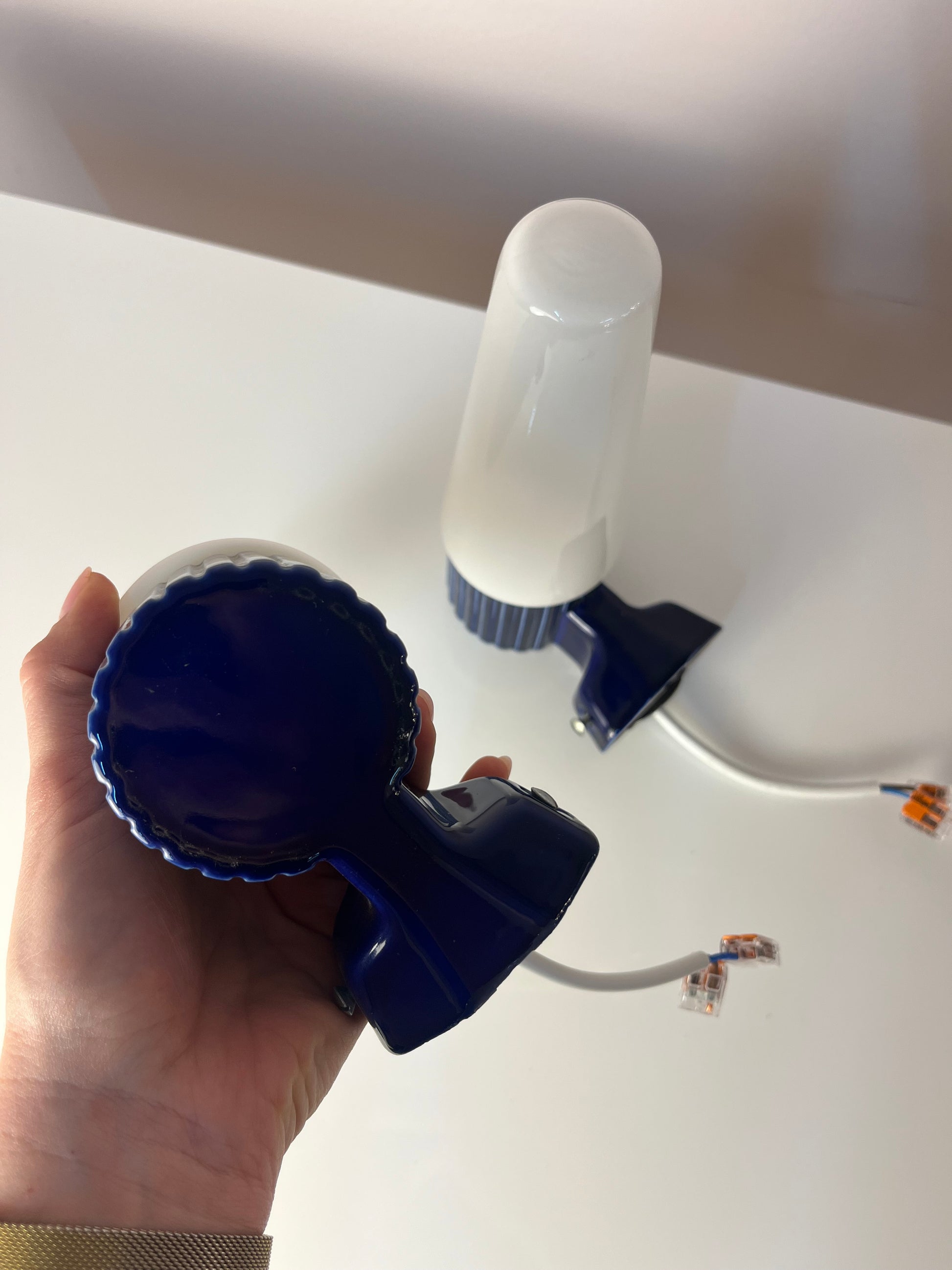 Set: 2x Wandlampe Modell 6020 blau von Sigvard Bernadotte für Ifö