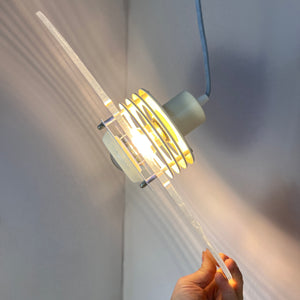 Lamellenlampe „Astra“ blau Plexiglas aus Dänemark