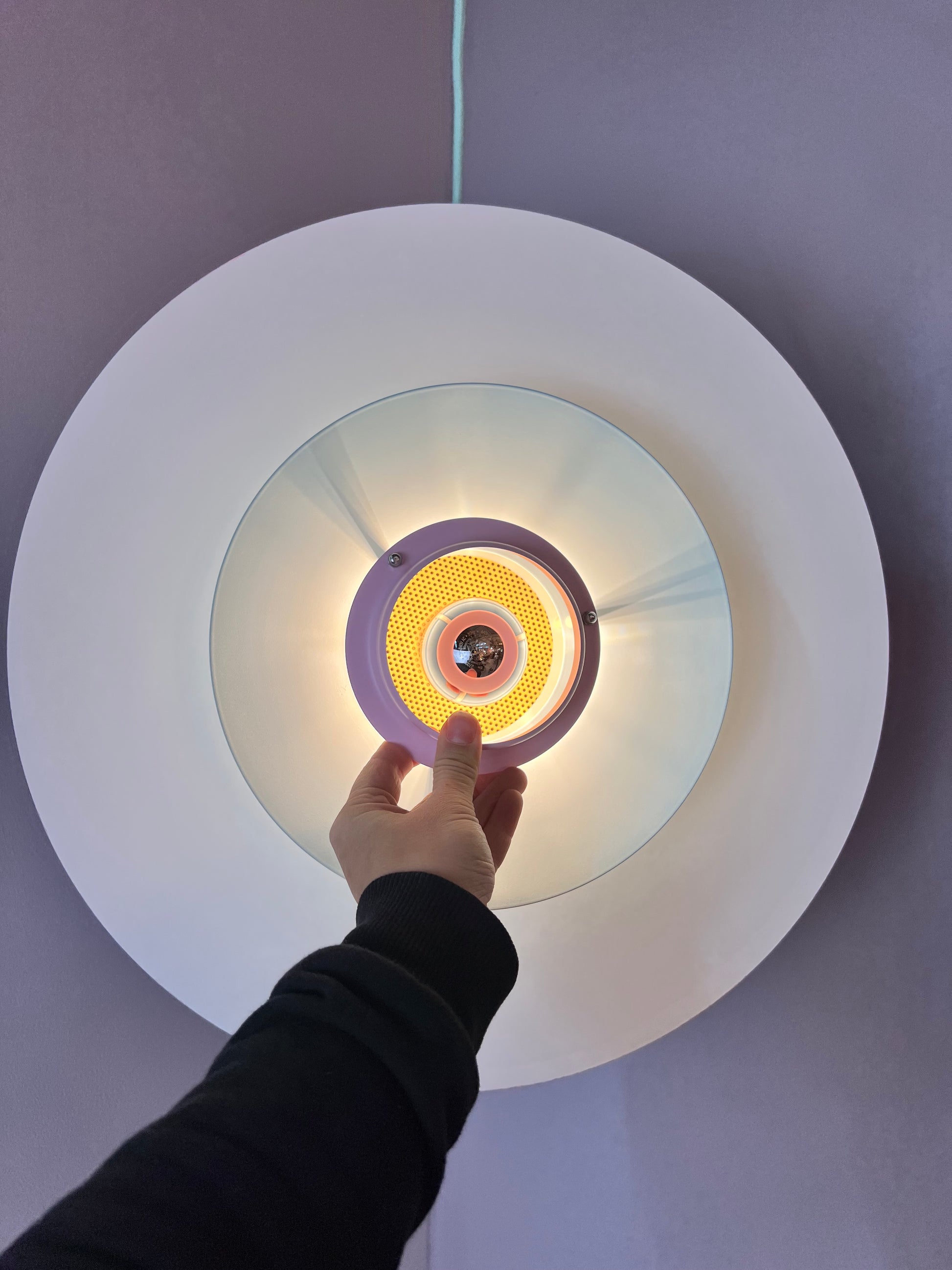 Lamellenlampe neu lackiert rosa mint