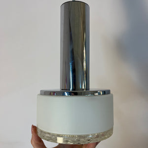 Hängelampe weiß Glas Chrom aus den Niederlanden