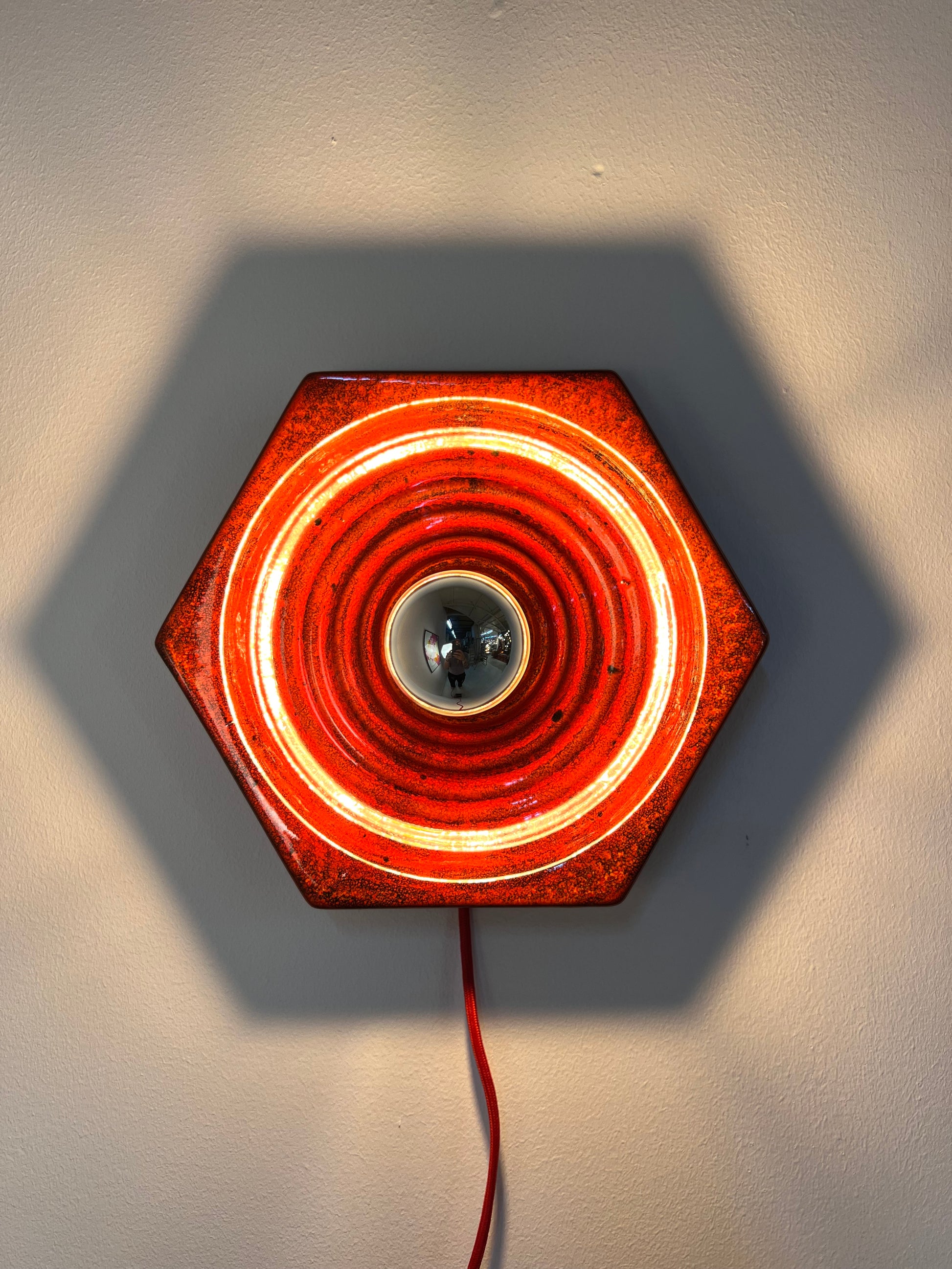 Wandlampe rot Keramik von Hustadt Leuchten
