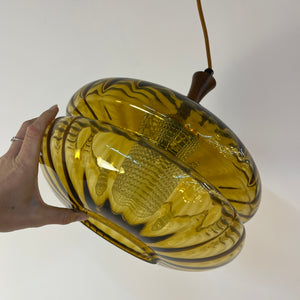 Hängelampe Glas Teak von Orrefors